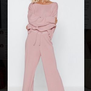 Wide leg pants lounge set